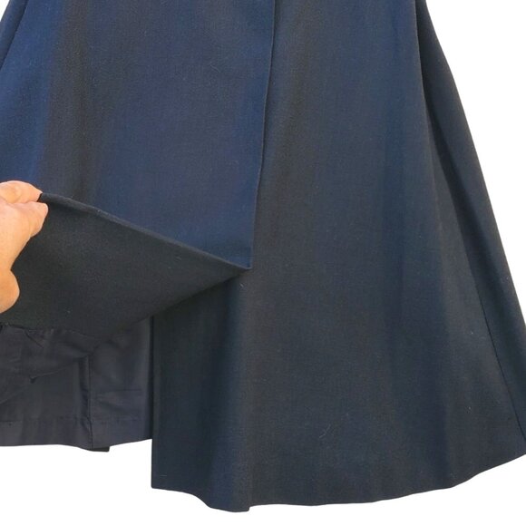 60s Black Dress Linen Wrap Soutache Ribbon Frog Buttons Union Label Size 8 - Picture 13 of 14